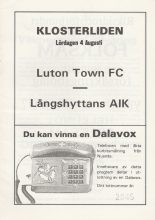 Långshyttans AIK v Luton Town   04-Aug-1984