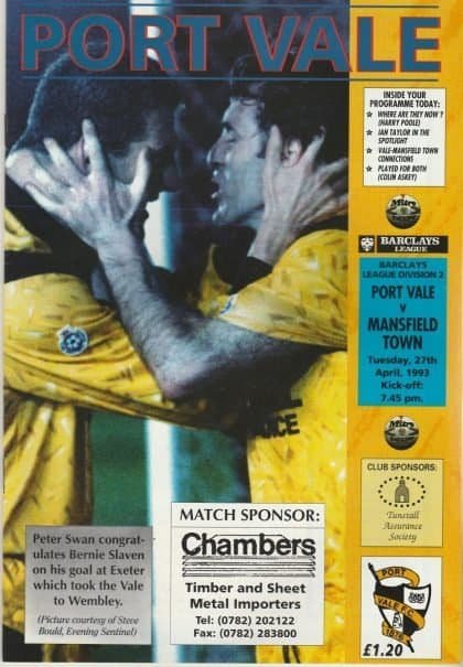 Port Vale v Mansfield Town 27-Apr-1993