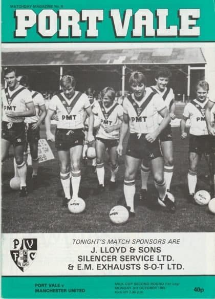 Port Vale v Manchester United 03-Oct-1983