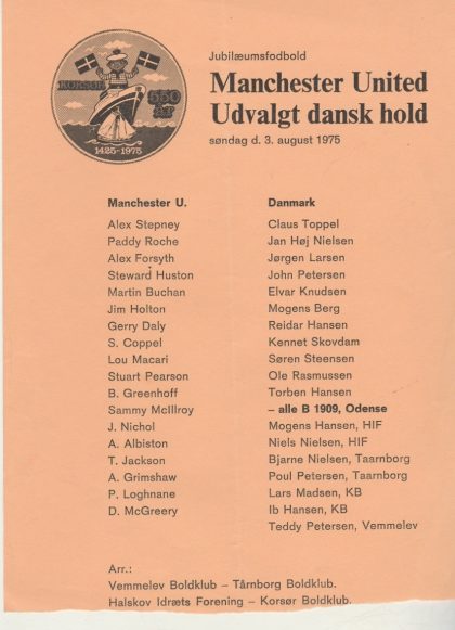 Denmark v Manchester United  03-Aug-1975