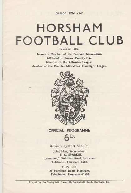 Horsham v Marlow Town 21-Sep-1968