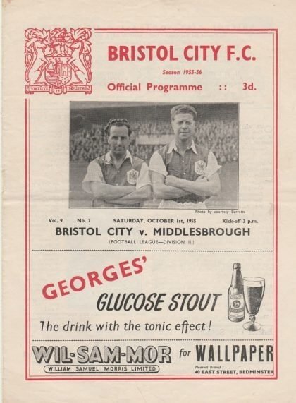 Bristol City v Middlesbrough 01-Oct-1955