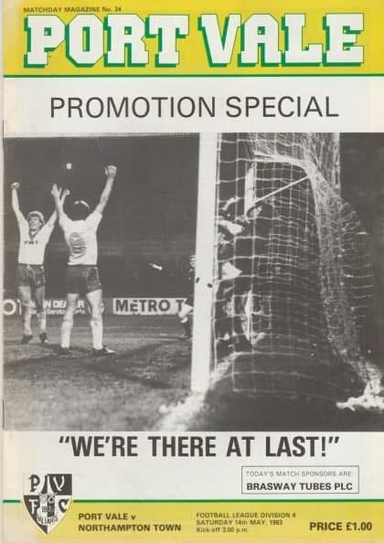 Port Vale v Northampton Town  14-May-1983