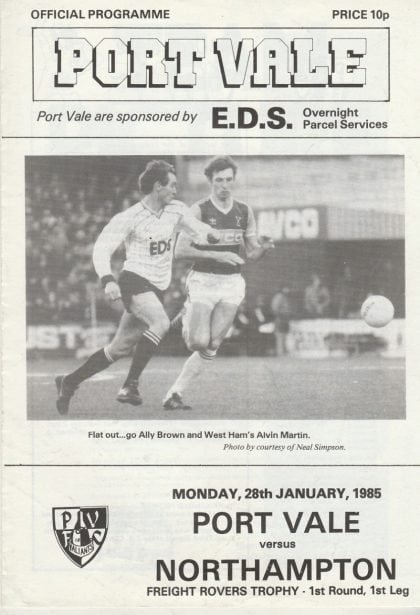 Port Vale v Northampton Town 28-Jan-1985