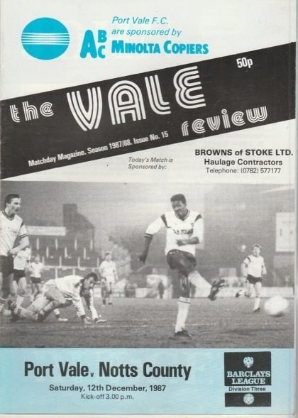 Port Vale v Notts County 12-Dec-1987