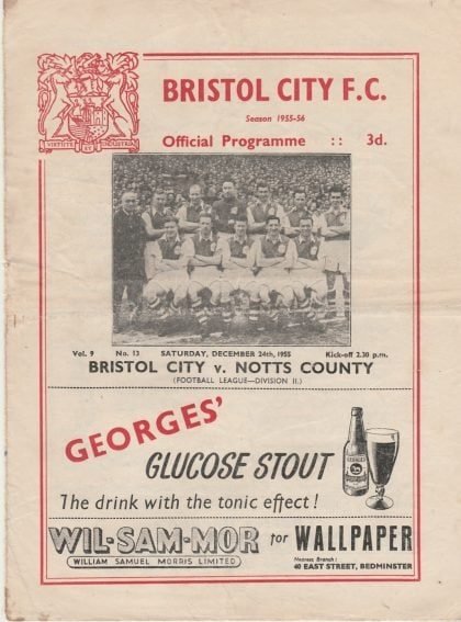 Bristol City v Notts County 24-Dec-1955