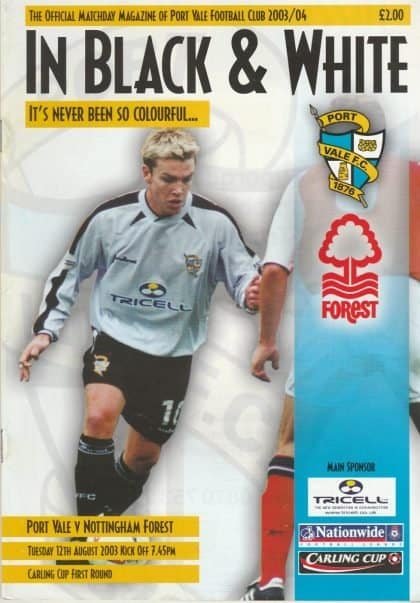 Port Vale v Nottingham Forest  12-Aug-2003