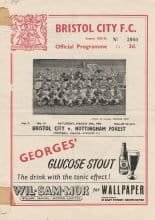 Bristol City v Nottingham Forest  24-Mar-1956
