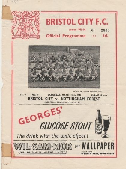 Bristol City v Nottingham Forest  24-Mar-1956