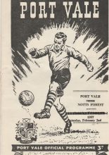 Port Vale v Nottingham Forest  02-Feb-1957