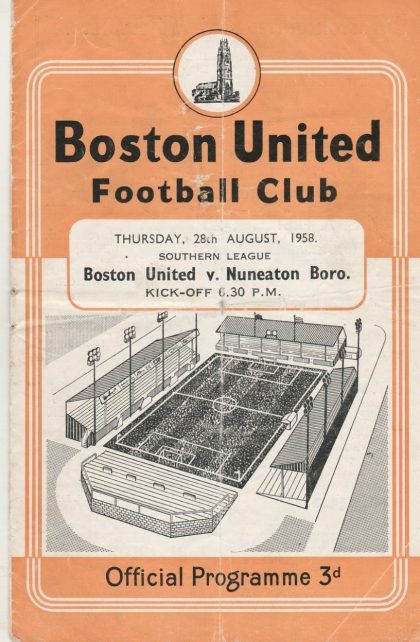Boston United v Nuneaton Borough   28-Aug-1958