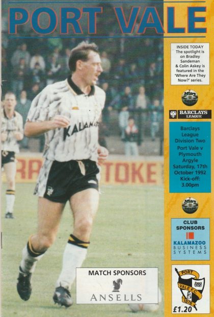 Port Vale v Plymouth Argyle 17-Oct-1992