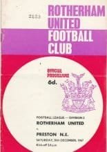 Rotherham United v Preston North End 30-Dec-1967