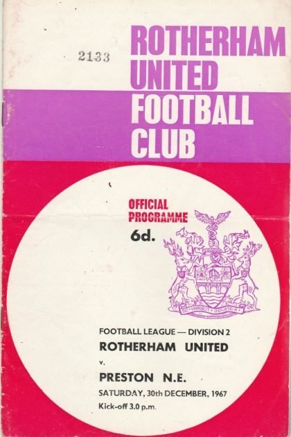 Rotherham United v Preston North End 30-Dec-1967