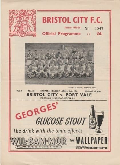 Bristol City v Port Vale  02-Apr-1956