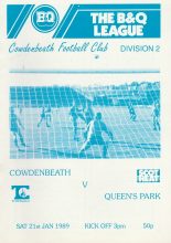 Cowdenbeath v Queen's Park  21-Jan-1989