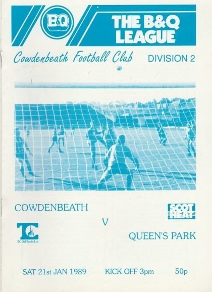 Cowdenbeath v Queen's Park  21-Jan-1989