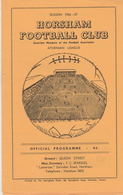 Horsham v Rainham Town 14-Jan-1967