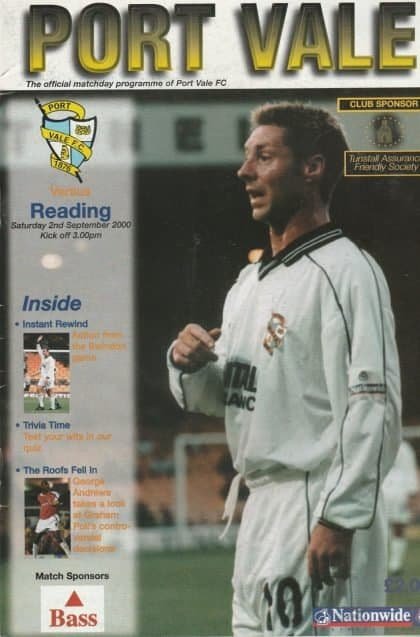 Port Vale v Reading 02-Sep-2000