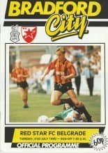 Bradford City v Red Star Belgrade  31-Jul-1990