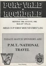 Port Vale v Rochdale 30-Aug-1982