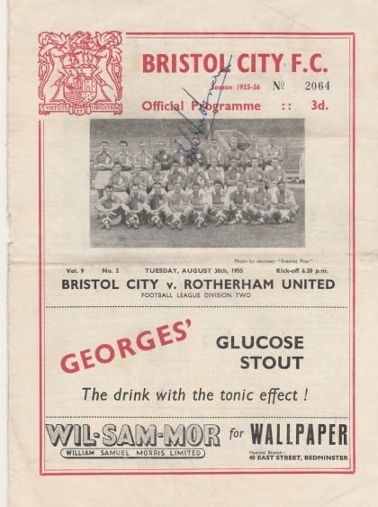 Bristol City v Rotherham United  30-Aug-1955