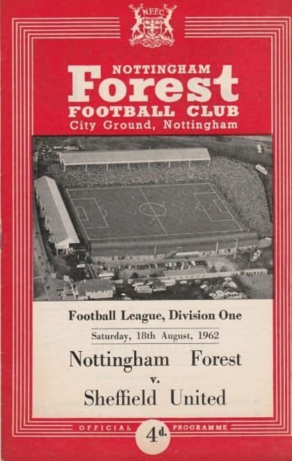 Nottingham Forest v Sheffield United 18-Aug-1962