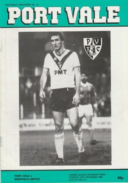Port Vale v Sheffield United  27-Dec-1983