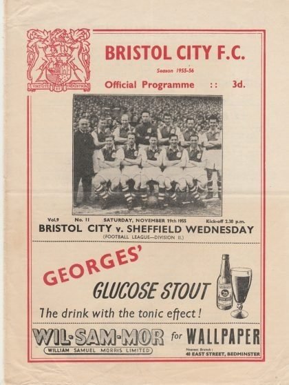 Bristol City v Sheffield Wednesday   19-Nov-1955