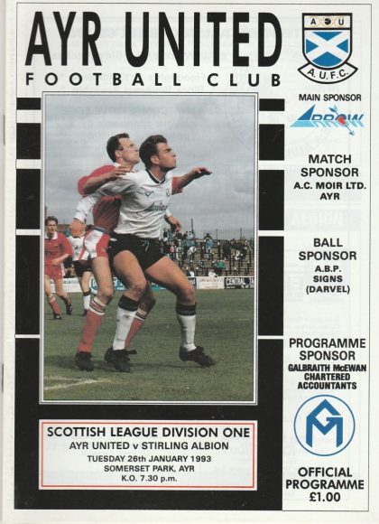 Ayr United v Stirling Albion 26-Jan-1993