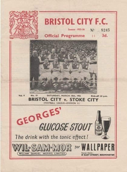 Bristol City v Stoke City 10-Mar-1956