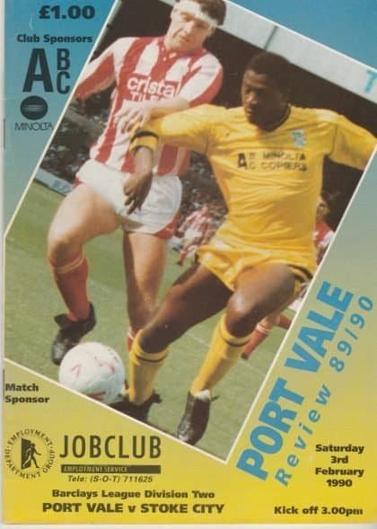 Port Vale v Stoke City 03-Feb-1990