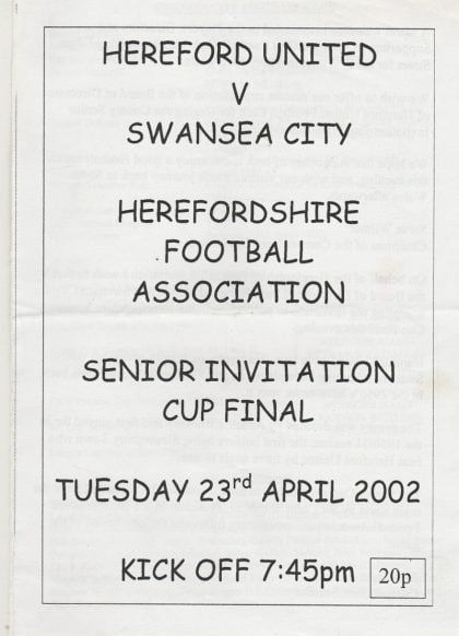 Hereford United v Swansea City 23-Apr-2002