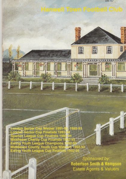 Hanwell Town v Tottenham Hotspur 10-Oct-1995