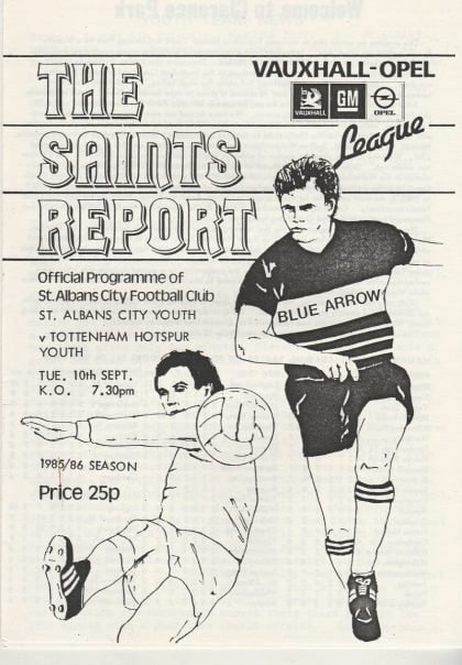 St Albans City Youth v Tottenham Hotspur Youth  10-Sep-1985