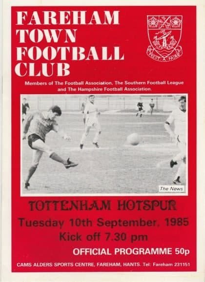 Fareham Town v Tottenham Hotspur  10-Sep-1985