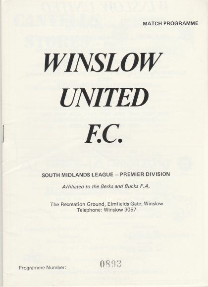 Winslow United v Tottenham Hotspur  1985-86