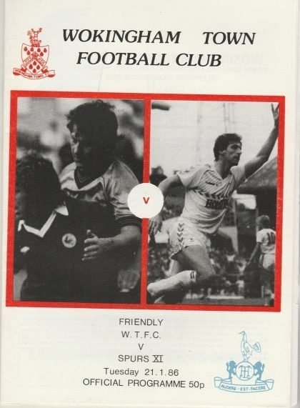 Wokingham Town v Tottenham Hotspur XI   21-Jan-1986