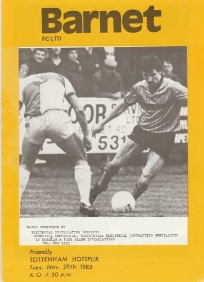 Barnet v Tottenham Hotspur  29-Nov-1983