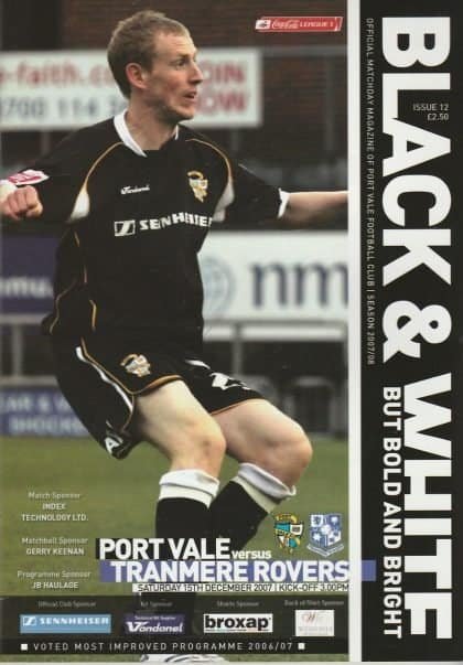 Port Vale v Tranmere Rovers 15-Dec-2007