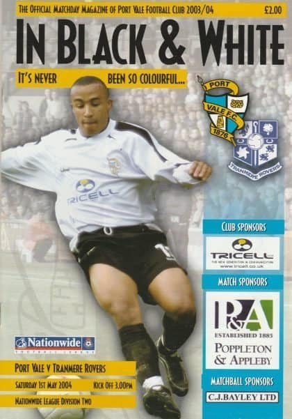Port Vale v Tranmere Rovers  01-May-2004