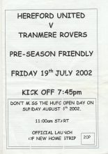 Hereford United v Tranmere Rovers 04-Aug-2002