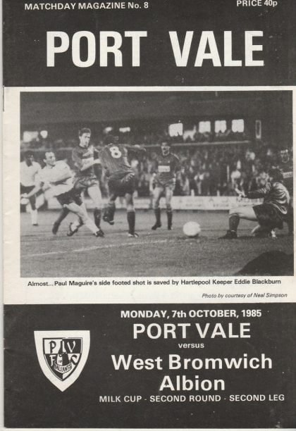 Port Vale v West Bromwich Albion 07-Oct-1985