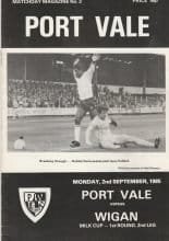 Port Vale v Wigan Athletic 02-Sep-1985