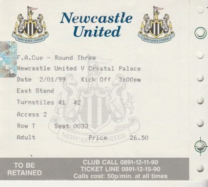 Newcastle United v Crystal Palace 02-Jan-1999