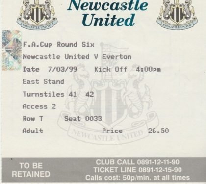 Newcastle United v Everton 07-Mar-1999
