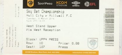 Hull City v Millwall 06-Mar-2018