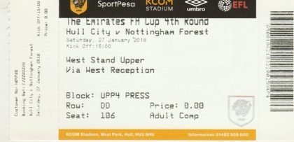 Hull City v Nottingham Forest 27-Jan-2018
