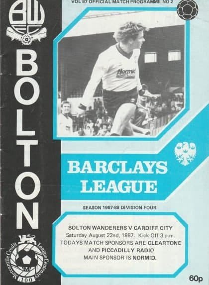 Bolton Wanderers v Cardiff City  22-Aug-1987