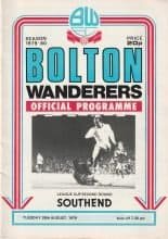 Bolton Wanderers v Southend United  28-Aug-1979